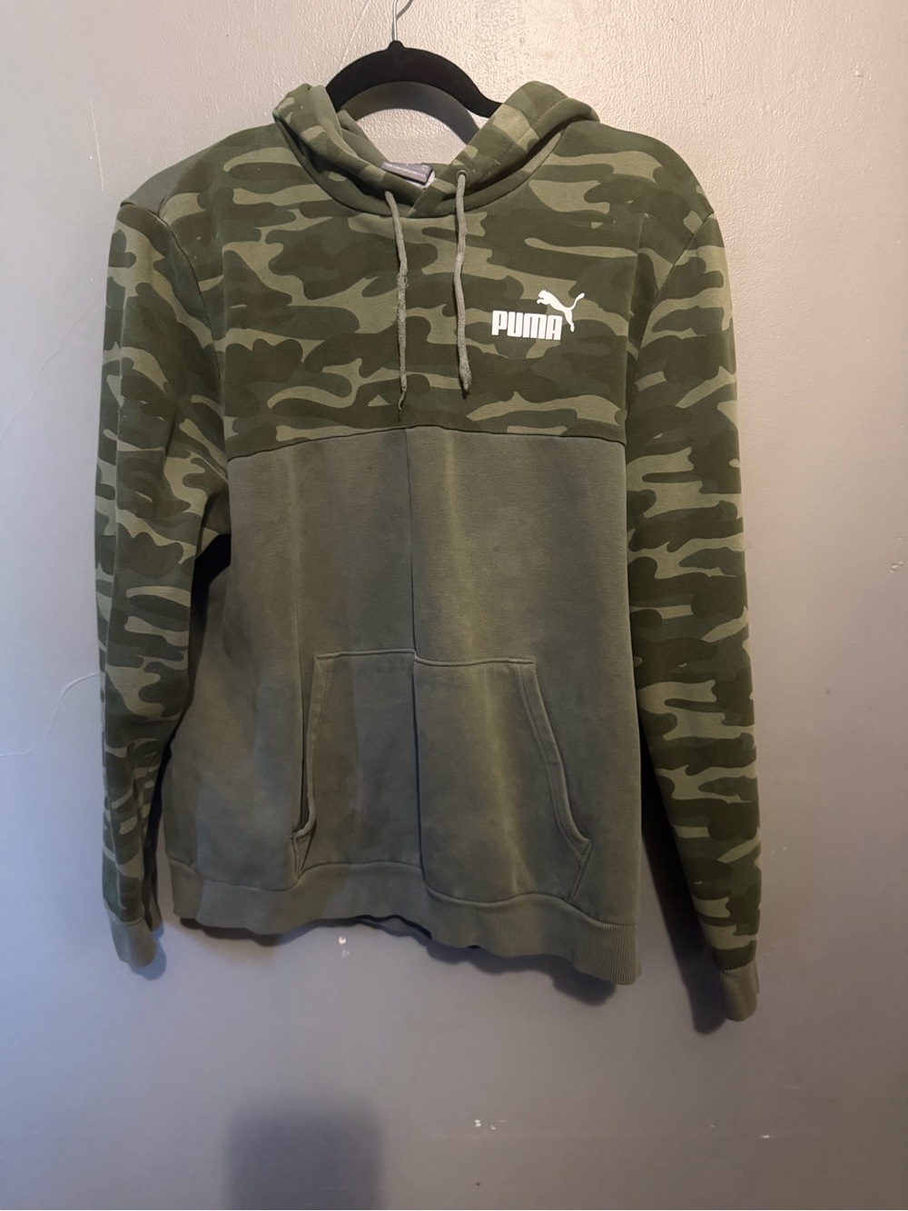 Puma Green Camo Pullover Hoodie